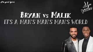 Bryan and Malik - It's A Man's Man's Man's World (Lyrics) - The Voice Battles 2016