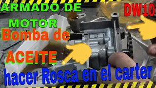 como reparar rosca de Carter y mejorar  bomba de aceite citroen peugeot 307