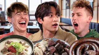 SHINee MINHO + 3 bowls of Korean Pig's Blood Sausage!!