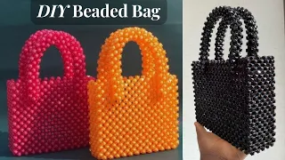 DIY SIMPLE AND EASY BOX BEADED BAG  || BEADED BAG TUTORIAL (Beginner Friendly)