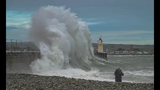 Storm Babet Batters Cornwall || Newlyn, Mousehole, Big Waves, High Winds