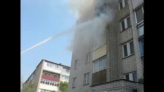 Пожар на балконе в г Миоры 24 04 2019