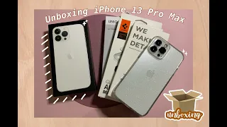 Unboxing iPhone 13 Pro Max (Silver, 256gb) + Accesories [ASMR]