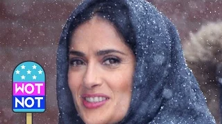 Salma Hayek Caught in Snow Storm - Still Greets Fans at Sundance Film Festival
