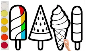 How to draw ice cream easy step by step// Easy drawing// Ice cream drawing// Kids Art