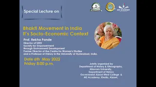 Bhakti Movement in India Its Socio-Economic Context by Prof Rekha Pande
