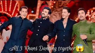 Shahrukh,Salman and Aamir khan dancing together in Anant Ambani wedding😱