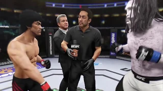 Bruce Lee vs. Yeti (EA Sports UFC 2) - CPU vs. CPU - Crazy UFC 👊🤪