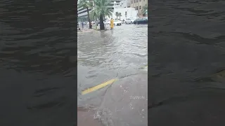 Heavy Rain in saudiarabia | heavy  flood in Dammam | Powerful night thunderstorms and strong winds