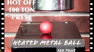 EXPERIMENT HYDRAULIC PRESS 100 TON vs 1000 DEGREE METAL BALL 4K ASMR CRUSHING SATISFYING 1000