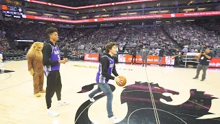 HALF COURT CHALLENGE IN FRONT OF 15,000 PEOPLE! NBA ARENA