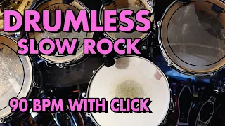 Drumless Rock Backing Track with Click & Melody | Slow Hard Rock 90 bpm