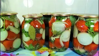 Маринованные Помидоры с луком на Зиму. Рецепт очень вкусный