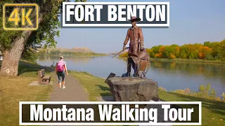 Fort Benton Montana Walking Tour - 4K City Walks - Virtual Travel Walking Treadmill Walk