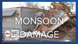 Monsoon storm damage across Mesa