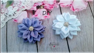🌺 Нарядные цветы-банты из лент 🌺 Резиночки для волос 🌺 Канзаши 🌺 DIY 🌺 Hand мade 🌺 Kanzashi 🌺
