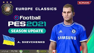 A. SHEVCHENKO face+stats (Europe Classics) How to create in PES 2021