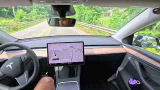 Tesla FSD taking me home navigating Obstacles (FSD 12.3.6)