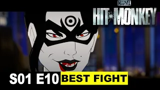 Marvel's Hit-Monkey Season 1 Episode 10 BEST FIGHT SCENE | FIGHT