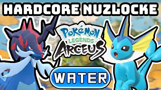 Pokémon Legends: Arceus Hardcore Nuzlocke - WATER Type Pokémon Only! (No items, No overleveling)