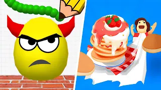 Satisfying Mobile Games ... Sandwich Run, Sandwich Runner, Smash To Draw, Pancake Run, Ball Run 2048