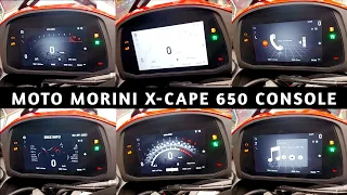 Moto Morini X-Cape 650 infotainment explained, bluetooth, riding modes, colorfull 7" TFT screen