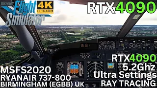 [MSFS RTX 4090] Storm Agnes Races Ryanair Into Birmingham (EGBB) On Approach [Ultra Settings] 4K