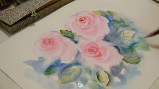 Новые кисти для акварели с Aliexpress  + розы. New brushes for watercolors with Aliexpress + roses.