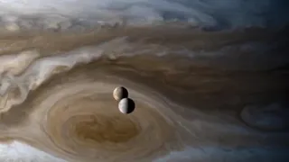Jupiter with Io and Europa - Cassini Flyby.