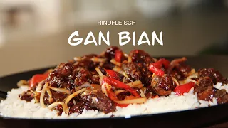 Gan Bian Rezept | knusprige Rinderstreifen auf asiatische Art