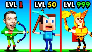 LEVEL 1 vs LEVEL 999 BOWMASTERS