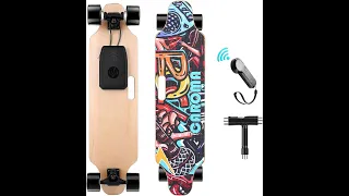 Caroma Electric Skateboards with Remote, 700W Dual Motor, 18 6 MPH Max Speed, 12 Miles Range, Electr