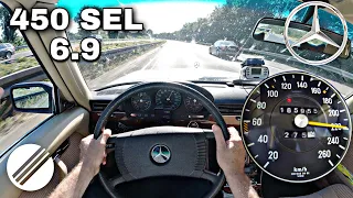 1978 Mercedes-Benz 450 SEL 6.9 W116 TOP SPEED DRIVE ON GERMAN AUTOBAHN🏎