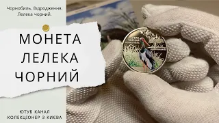 Лелека чорний - українська пам'ятна монета номіналом 5 гривень