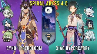 C1 Cyno Hyperbloom and C0 Xiao Hypercarry - Genshin Impact Abyss 4.5  - Floor 12 9 Stars