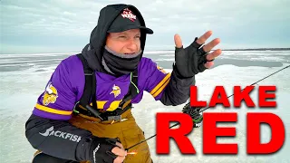 FIRST ICE RED LAKE 2022! (ice fishing walleye)