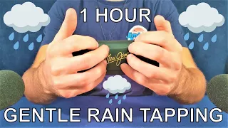 asmr 1 HOUR GENTLE RAIN TAPPING *binaural calming tingles* (no talking)