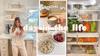 DAY IN THE LIFE | Fridge Organization, Grocery Shop, Haul, Morning Habits, What I Eat in a Day