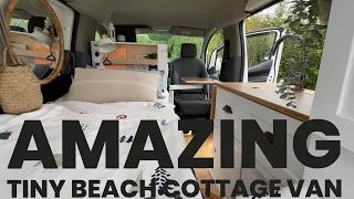 LOU’S AMAZING POCKET SIZE BEACH COTTAGE ON WHEELS. #shorts #vanlife, #vantour,