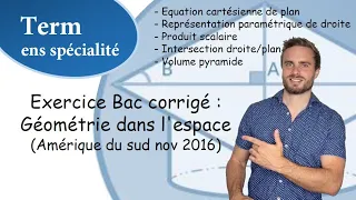 Exercice Bac corrigé : Géométrie dans l’espace - Volume pyramide -