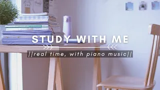 #43// [STUDY WITH ME ep.1]: 1 hour, real time, with piano music | Cùng nhau cố gắng nhé!