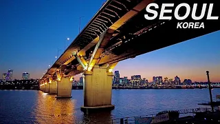 [4K] Walking along the Hangang River in Seoul on weekday evening - Walking Tour Seoul, Korea 2022