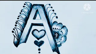 Most beautiful draw tattoo design A letter / How to make A letter tattoo / Easy and unique A letter