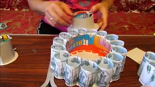 How to give money in an original way? Money cake