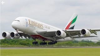 Incredible Emirates A380-861 Up-Close Takeoff Manchester Airport- Runway 23L