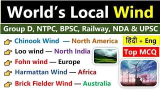 Local Winds Of The World | विश्व की प्रमुख स्थानीय पवनें | Local Winds Gk | Local Winds Climatology
