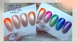 Csillámos Ezüst gél lakk | Csillogó Ombre Körmök | Silver Nail Gel Polish Glitter - Bodi Reni Nails