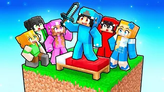 10 FRIENDS on ONE BED WAR in Minecraft With Crazy Fan Girl!