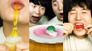 MUKBANG Random Cotton Candy Challenge (Honey Jelly, Water mellon) 랜덤 솜사탕 챌린지(꿀젤리, 수박젤리,쿄호젤리, 뽀로로 음식)