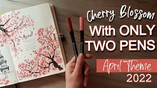 🌸April 2022 Bullet Journal  Set up | CHERRY BLOSSOM THEME | Monthly cover Sakura art | Plan with me